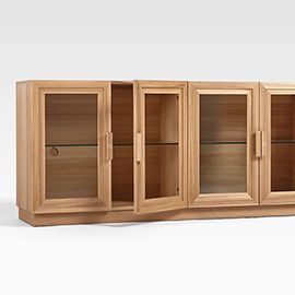 Calypso Natural Wood Storage Media Console