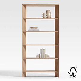 Terrazza Natural Oak 5-Shelf Bookcase