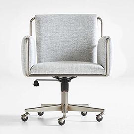 Caterina Grey Office Chair with Pewter Base