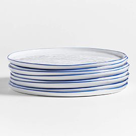 Mercer Blue Rim Dinner Plates