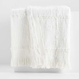 Chalet Textured White Cotton Coverlet