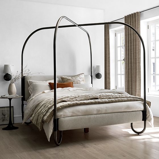 gracia dark pewter canopy bed