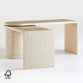 Twist Grasscloth Rotating Desk