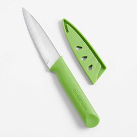 Crate & Barrel Citrus Serrated Green Knife