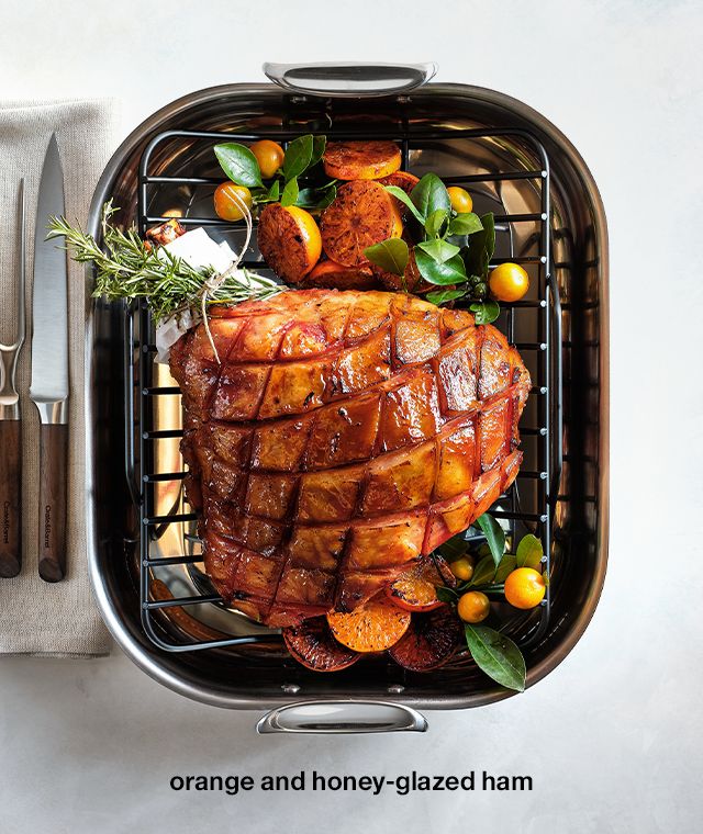 orange and honey-glazed ham