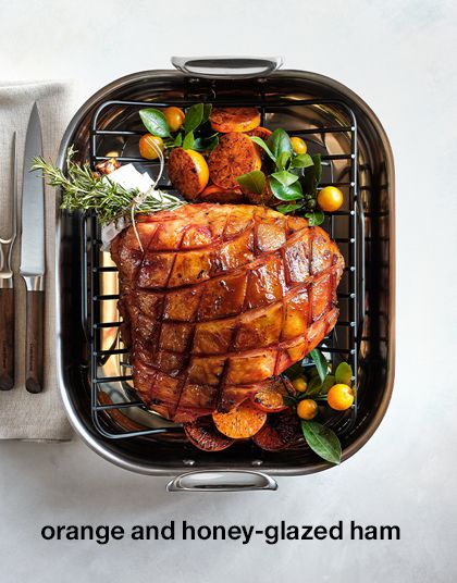 orange and honey-glazed ham