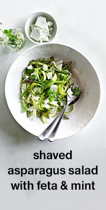 shaved asparagus salad with feta & mint