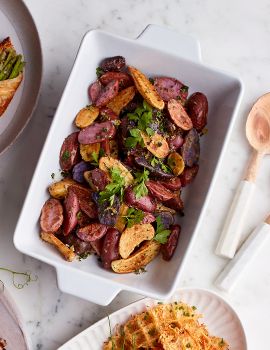 roasted red skinned potatoes with parmesan & garlic