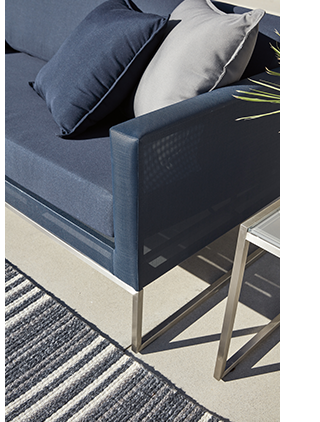 Dune Navy Outdoor Sofa with Sunbrella ® Cushions