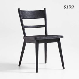 Arno Black Wood Side Chair