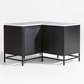 Alfresco Black Corner Outdoor Kitchen Cabinet Set