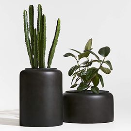 Modern Crock Black Planters