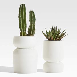 Glencoe Reversible White Metal Planters