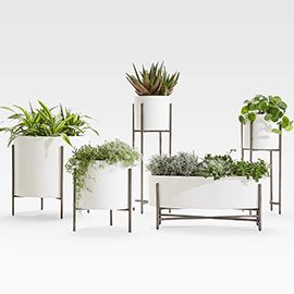 Dundee White Floor Planters