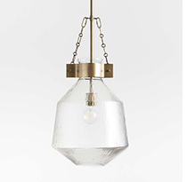 Aiden Ribbed Glass Brass Pendant Light