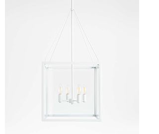 Nolan Square White Glass Pendant Light