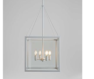 Nolan Square White Glass Pendant Light