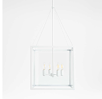 Nolan Square White Glass Pendant Light