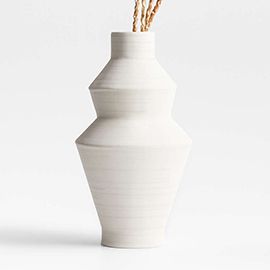 Angle Cream Ceramic Vase