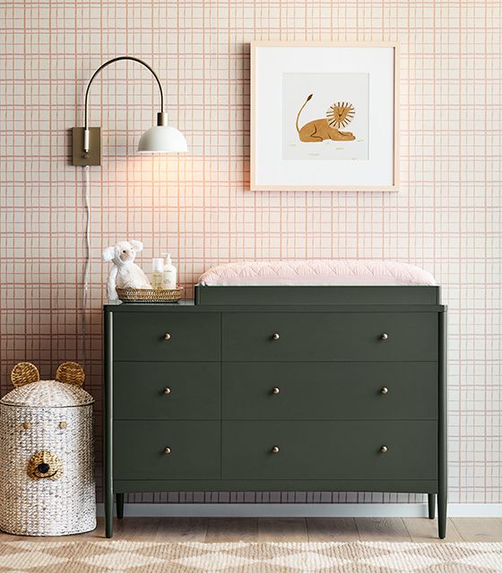 Hampshire 6-Drawer Olive Green Dresser