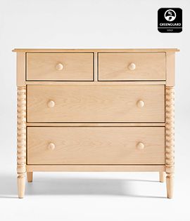 Jenny Lind Wood Narrow 4-Drawer Kids Dresser