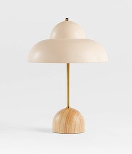 Eloise Wood and Pink Metal Kids Table Lamp