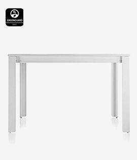 Adjustable White Wood Large Kids Table with 30'' Legs