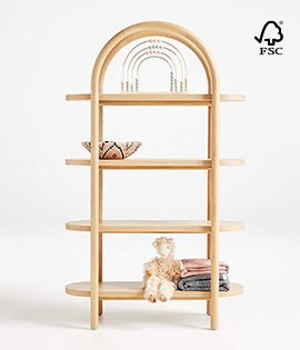 Canyon Natural Wood Tall 4-Shelf Bookcase by Leanne Ford