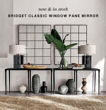 bridget classic wall window pane mirror