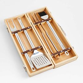 Crate & Barrel 5-Piece Stainless Steel Grill Tool Set