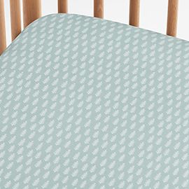 Inika Organic Leaf Baby Crib Fitted Sheet by John Robshaw