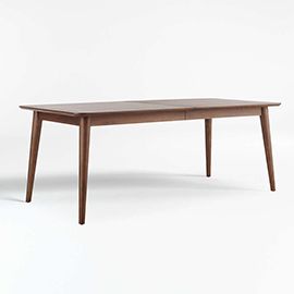 Tate Walnut Extendable Midcentury Dining Table