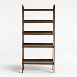 Tate Walnut Wide Storage Bookshelf