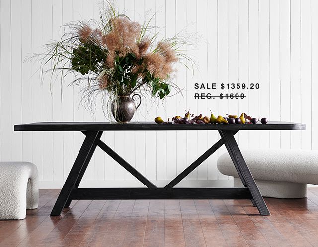 aya black wood dining table