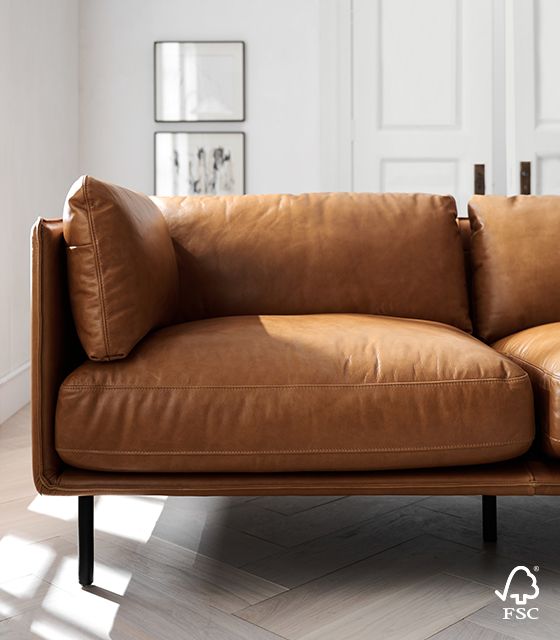 wells leather sofa