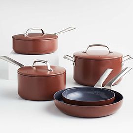 Crate & Barrel EvenCook Ceramic™ Terracotta 8-Piece Cookware Set