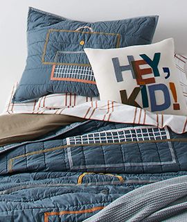 Modern Soccer Embroidered Organic Cotton Quilt