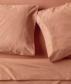 Cozy Cloud Canyon Orange Washed Organic Cotton Sheets