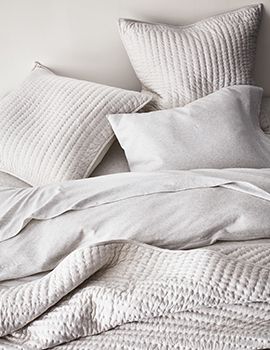 Organic Jersey Heathered Ivory Duvet Cover