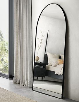 Edge Extra-Large Black Arch Floor Mirror