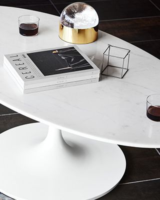 nero white marble top coffee table