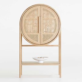 West Natural Cane Bar Cabinet
