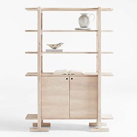 Haldeman Pine Wood Bookcase with Cabinet