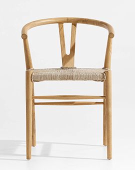Crescent Natural Wishbone Dining Chair
