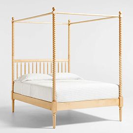 Jenny Lind Kids Maple Wood Spindle Canopy Full Bed