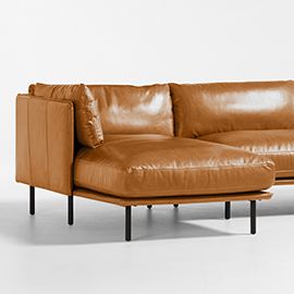 Wells Leather 4-Piece U-Shaped Sectional Sofa