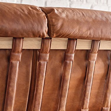 Shinola Runwell Wood Frame Leather Sofa