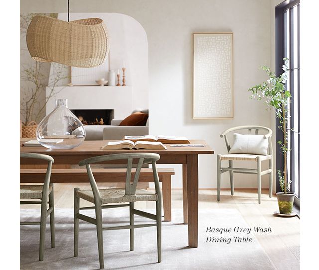 Basque grey wash dining table