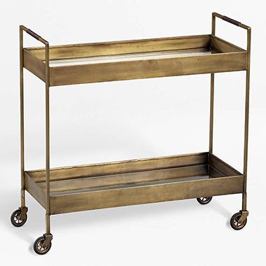 Libations Antique Brass Bar Cart