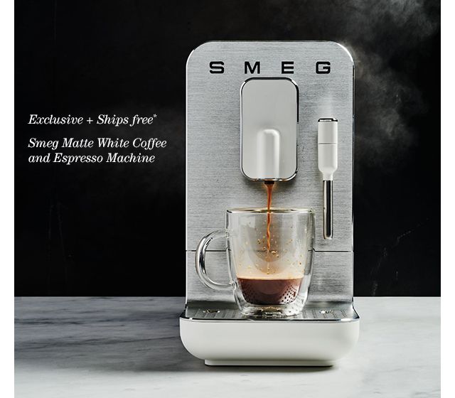 Smeg matte white coffee and espresso machine